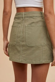 Annie Wear Cargo Denim Mini Skirt www.nizzadesign.com