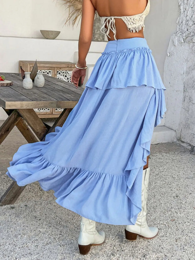 Devine High-Low Ruched Layered Skirt www.nizzadesign.com