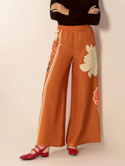 Printed Elastic Waist Wide Leg Pants www.nizzadesign.com