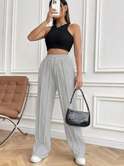 Drawstring Wide Leg Pants with Pockets www.nizzadesign.com