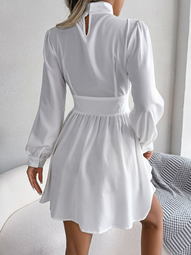 Cutout Turtleneck A-Line Mini Dress www.nizzadesign.com
