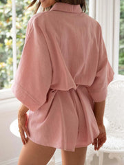Collared Neck Half Sleeve Romper www.nizzadesign.com