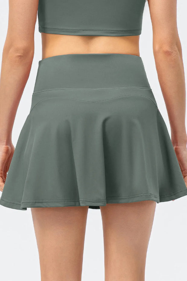 High Waist Wide Waistband Active Skirt www.nizzadesign.com