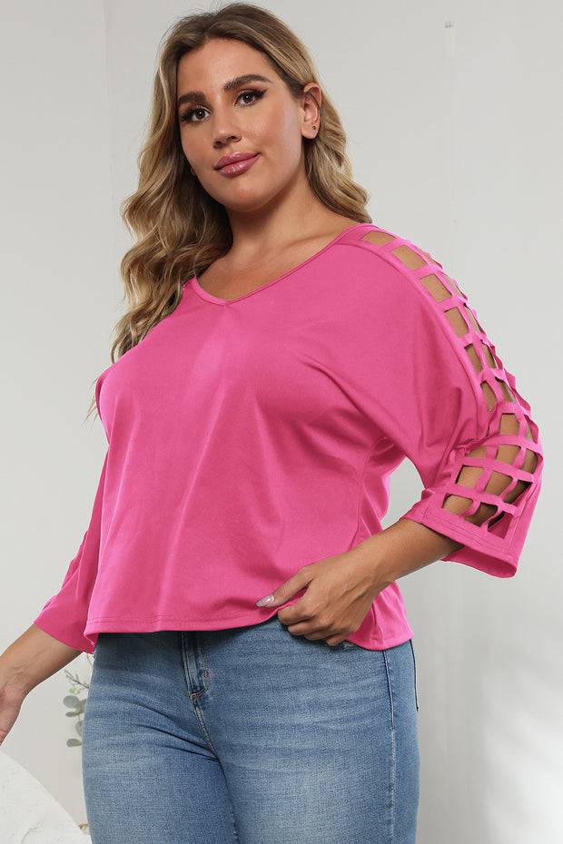 3/4 Sleeve Cutout Detail Top www.nizzadesign.com