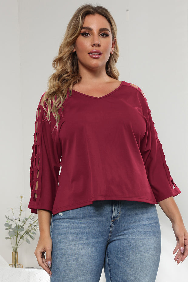 3/4 Sleeve Cutout Detail Top www.nizzadesign.com