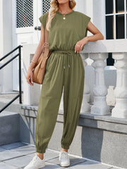 Backless Drawstring Waist Jumpsuit www.nizzadesign.com