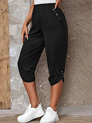 Full Size Roll-Tab Capris Pants www.nizzadesign.com