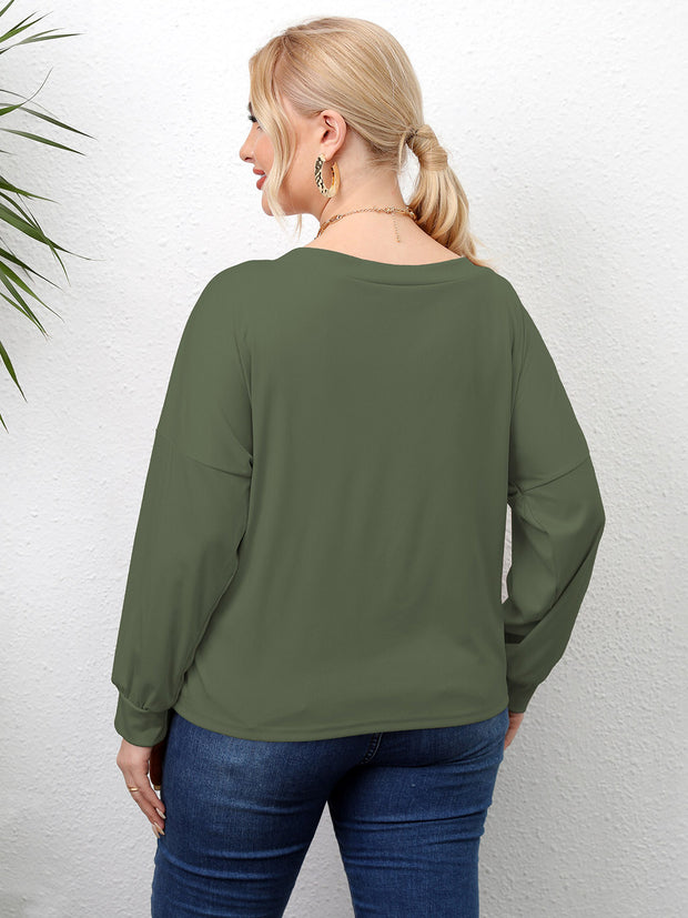 Plus Size Twisted Drop Shoulder T-Shirt www.nizzadesign.com