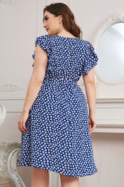 Honey Plus Size Round Neck Tie Waist Dress www.nizzadesign.com