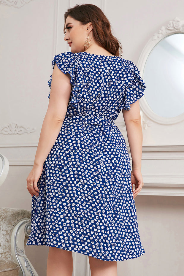 Honey Plus Size Round Neck Tie Waist Dress www.nizzadesign.com